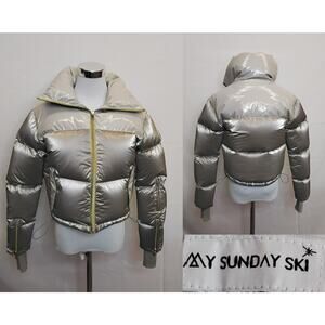 My Sunday Ski Down Jacket Women's Small Gray Shimmer #W4652
